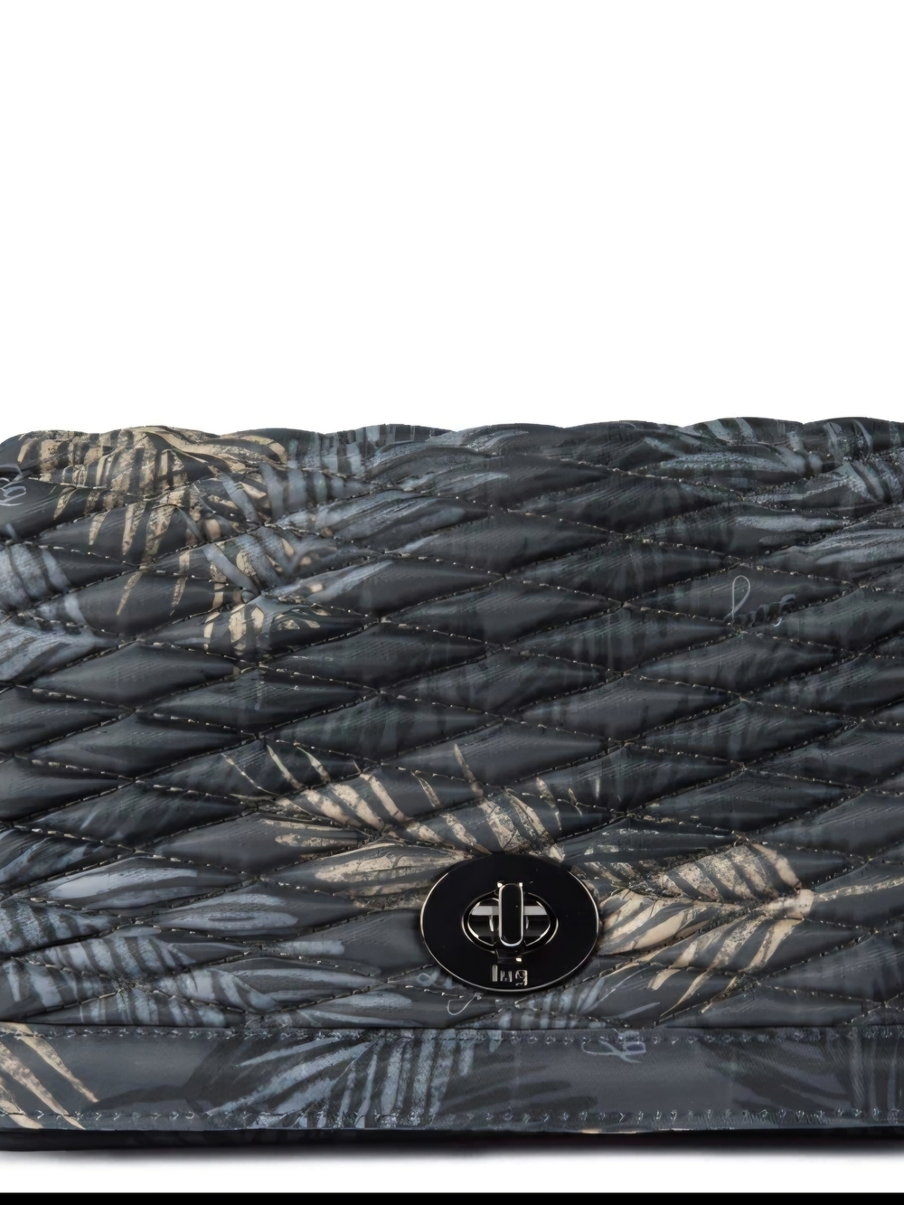 lug Quilted Black Crossbody with Palm-Print Accent - Picture 3 of 12